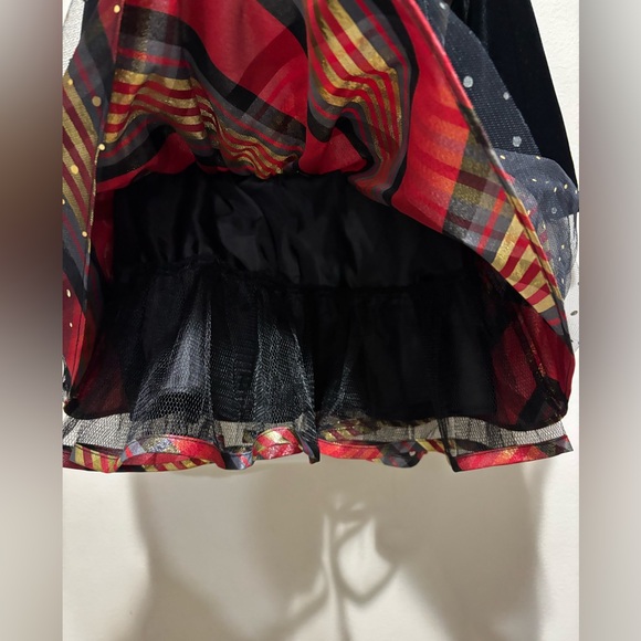 Bonnie Jean Christmas Winter Plaid Metallic Hipster Dress - Picture 5 of 10